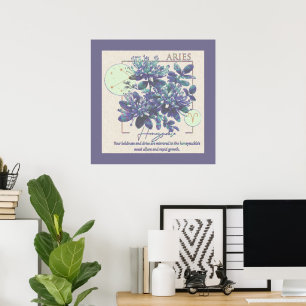 Poster Astrologia/Aries Símbolo Zodiac Flor Honeysuckle