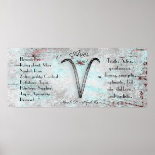 Poster Astrologia do zodíaco do Aries do sinal do