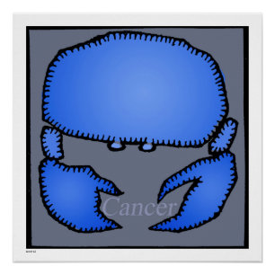 Póster Astrologia Símbolo de Cancer Zodiac Aniversário 