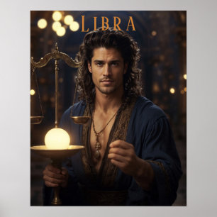 Poster astrológica de Libra Masculina