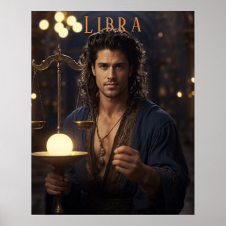 Poster astrológica de Libra Masculina