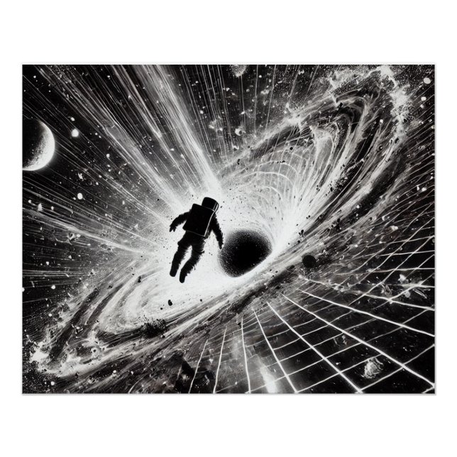 Póster Astronaut im Strudel des Schwarzen Lochs – Dramati (Frente)