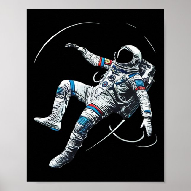 Poster Astronaut Muay Thai Boxe Caratê Kickboxing Marti (Frente)