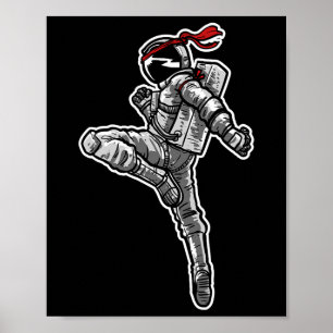 Poster Astronaut Muay Thai Boxe Karatê Kickboxing 