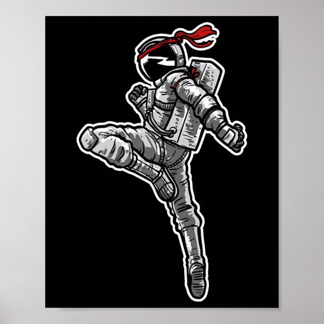 Poster Astronaut Muay Thai Boxe Karatê Kickboxing  (Frente)