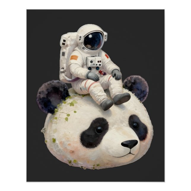 Póster Astronaut on a Space Panda Surreal Weird and Fun (Frente)