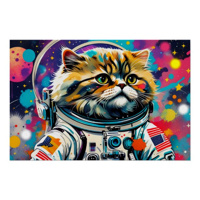 PÓSTER ASTRONAUT PERSIAN CAT (Frente)