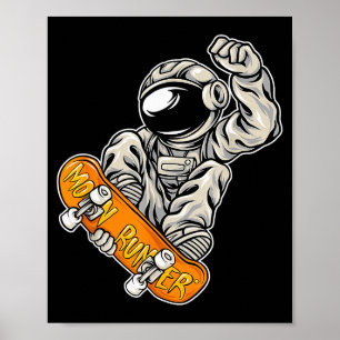Poster Astronaut Skateboarder, Amante do Skate, Astro