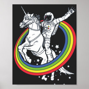 Poster Astronauta Andando Unicórnio