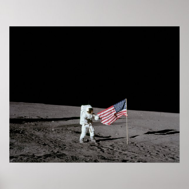 Poster Astronauta Apollo 12 na Lua (Frente)