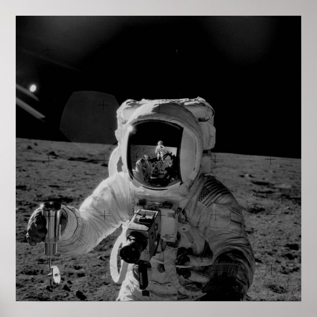 Poster Astronauta Apollo 12 na Lua (Frente)