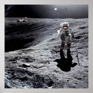 Poster Astronauta Apollo 16 na Lua