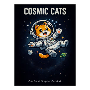 Póster Astronauta Archie - Gatos Cósmicos