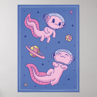 Poster Astronauta Axolotls