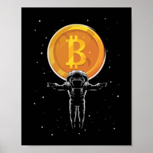 Poster Astronauta Bitmoeda à Lua - Bitmoney Crypto