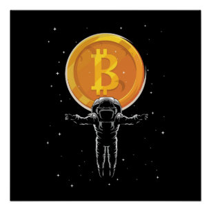 Póster Astronauta Bitmoeda à Lua - Bitmoney Crypto