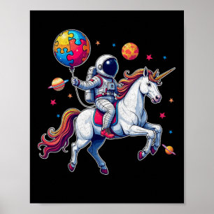 Poster Astronauta Bylloon Autismo Sensibilização Unicorn 