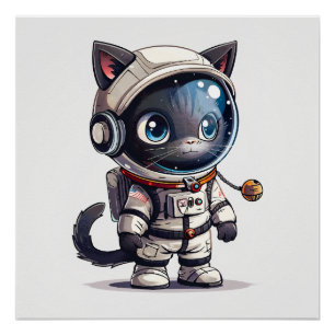 Póster Astronauta Cat