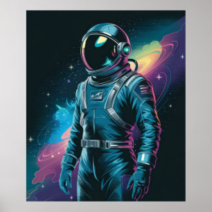 Poster Astronauta com traje futurista