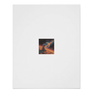 Póster Astronauta contemplando planeta anelado