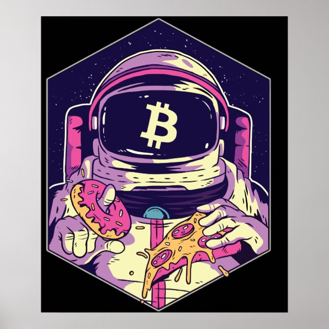 Poster Astronauta Cripto BITCOIN (Frente)