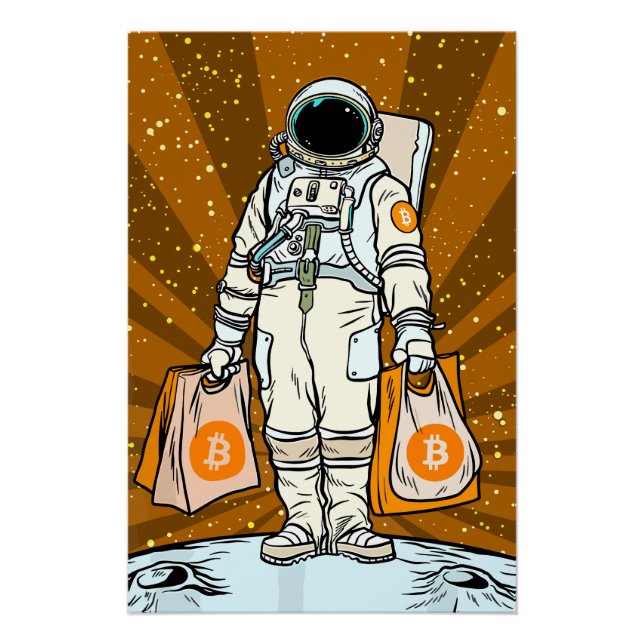 Póster Astronauta Criptográfico BITCOIN-HODL (Frente)