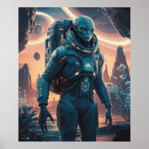 Poster Astronauta de alienígena