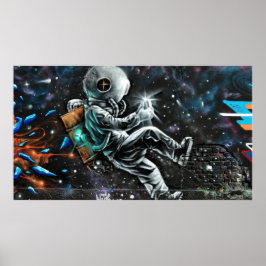 Poster Astronauta de grafite