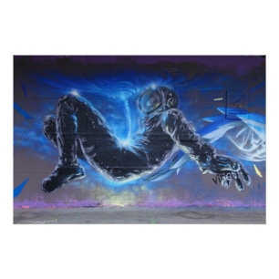 Póster Astronauta de grafite