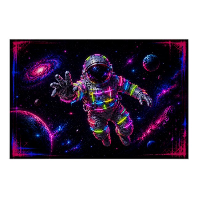 Póster Astronauta de Neon (Frente)