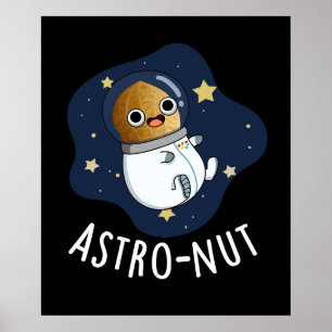 Poster Astronauta de Noz Engraçado Astronauta Pun Dark BG