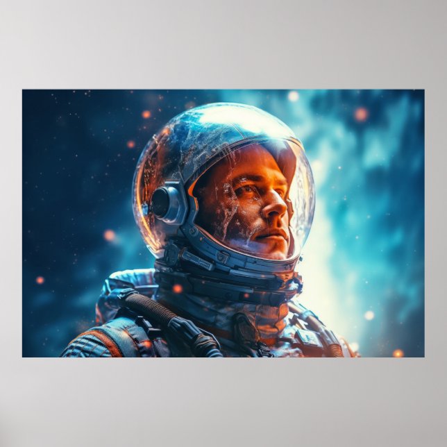 Poster Astronauta de outra dimensão fantástica Cósmica (Frente)