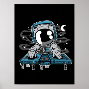 Poster Astronauta DJ Turntable