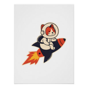 Póster Astronauta do Foguete Ancestral - Datas de Aventur