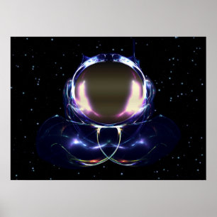 Póster Astronauta do Fractal