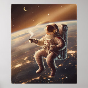 Poster Astronauta e Café