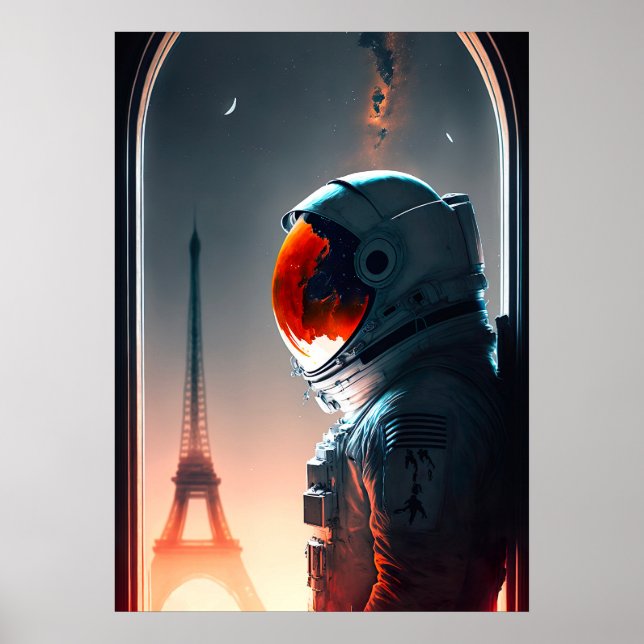 Poster Astronauta em Paris (Frente)