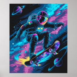 Poster Astronauta em skate