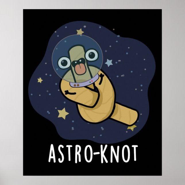 Poster Astronauta Engraçado Astro-nô Escuro BG (Frente)