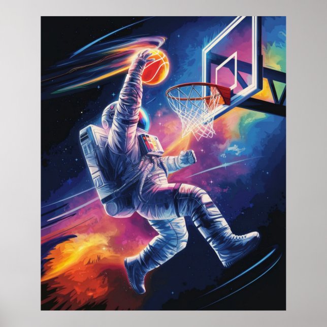Poster Astronauta enterra a bola (Frente)