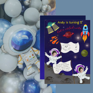 Póster Astronauta Espacial Astronauta de Aniversário Post