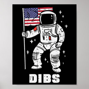 Poster Astronauta Espacial Dibra 4 de julho Patriot Men W