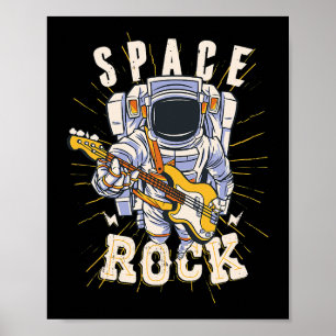 Poster Astronauta Espacial Guitarra Amantes Para A Guita