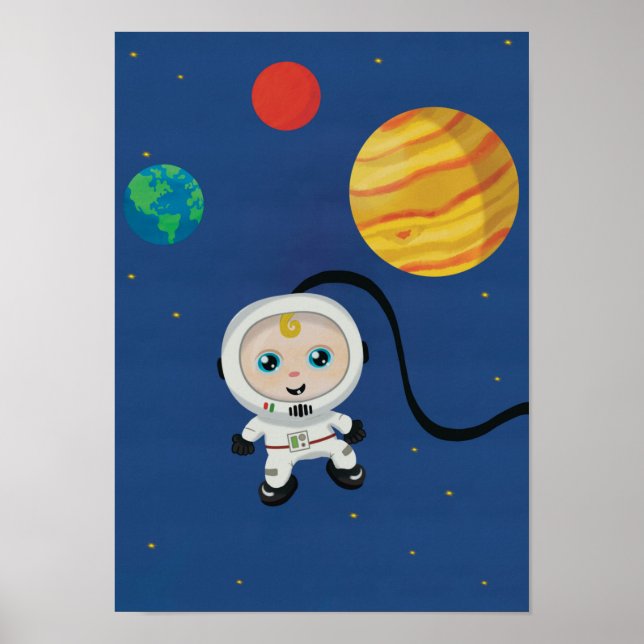 Poster Astronauta Espacial Infantil (Frente)