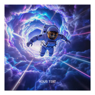 Póster Astronauta Fantasma Cónico Através do Wormhole