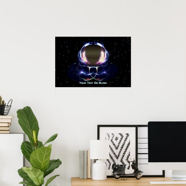 Poster Astronauta Fractal (Escritório em casa)