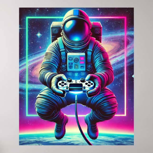 Poster Astronauta Gamer (Frente)