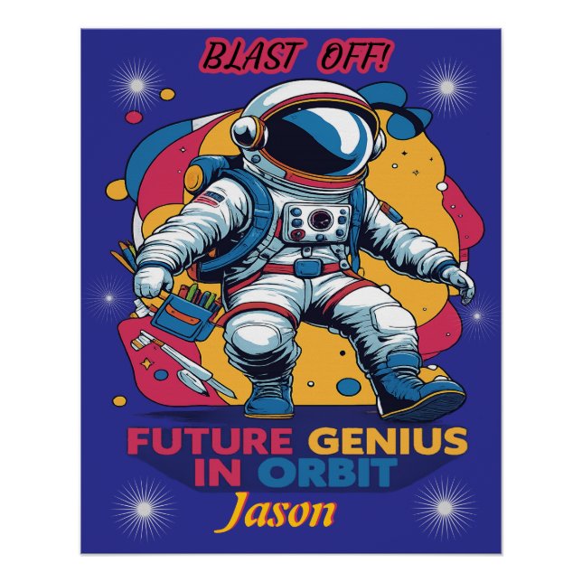 Póster Astronauta - Gênio do Futuro em Órbita (Frente)