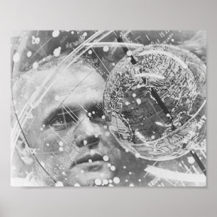 Póster Astronauta John Glenn que treina para a amizade 7