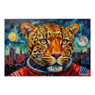 PÓSTER ASTRONAUTA LEOPARDO - VOLTANDO PARA CASA